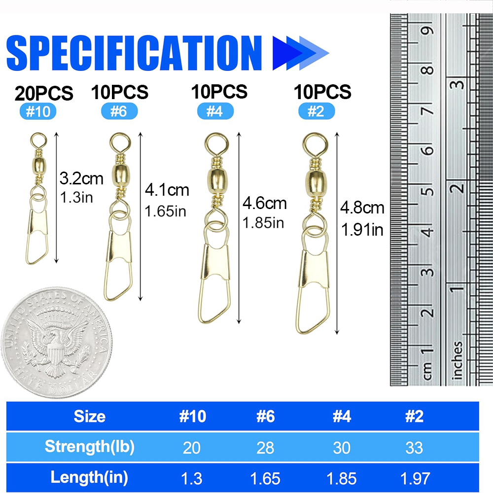 50ชิ้นเดือยตกปลาทองพร้อมตะขอตก - Fishing Equipment Cheap บทวิจารณ์และราคา